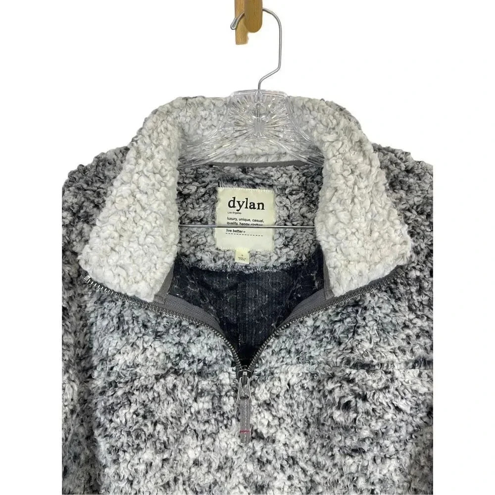 Dylan True Grit Snowcap Sherpa Fleece Oversized Pullover S Pockets 1/4 Zip Gray - Picture 6 of 8
